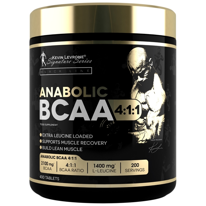Kevin Levrone ANABOLIC BCAA 4:1:1 400 tablets | Enhanced Endurance | Designed for High-Intensity Training & Active Lifestyles | Supports Quick Muscle Recovery | 200 Serving | GQV975081 Levrone Black | GQV975081