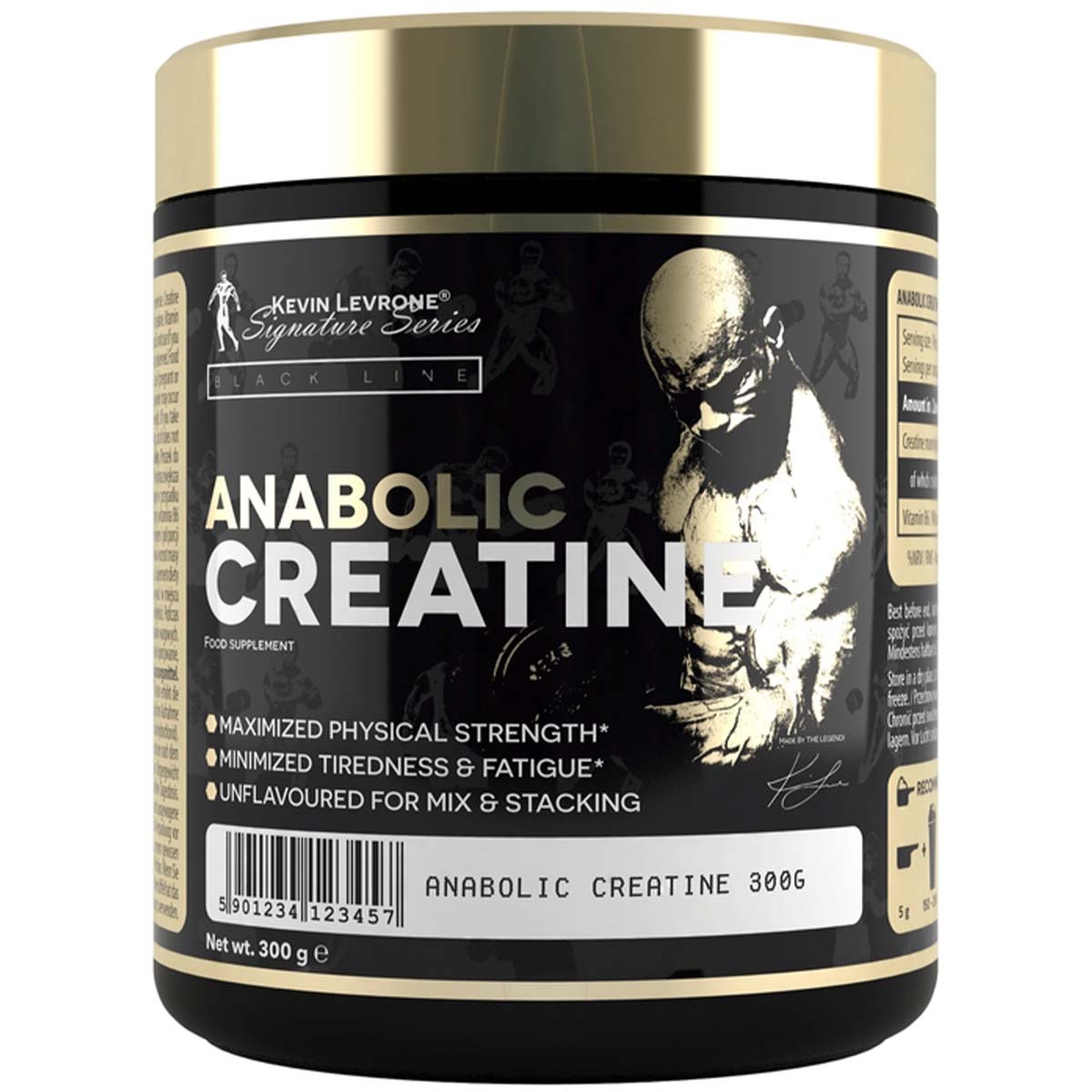 Kevin Levrone Anabolic Creatine, Unflavored, 300 G, Maximized Physical Strength | XQF901475 Levrone Black | XQF901475