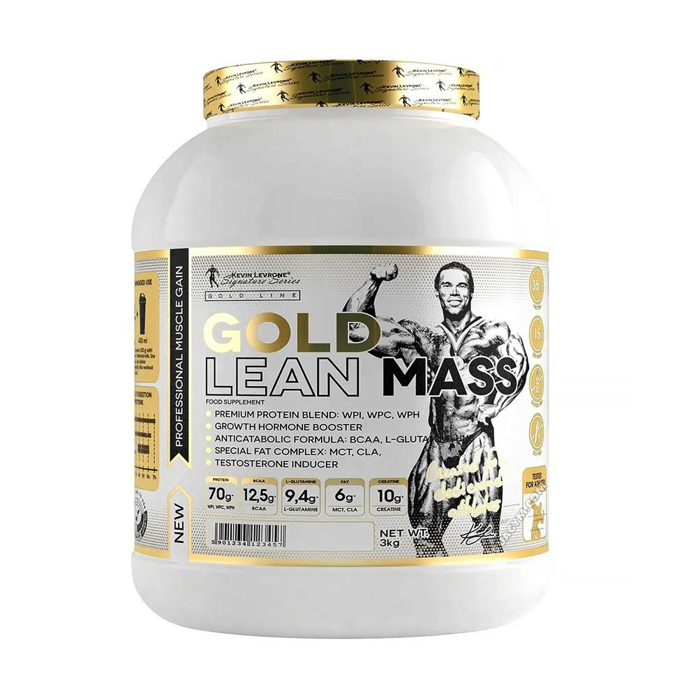 Kevin Levrone Gold Lean Mass, Chocolate, 3 Kg, 70g of Protein Per Serving | BEF059187 Levrone Gold | BEF059187