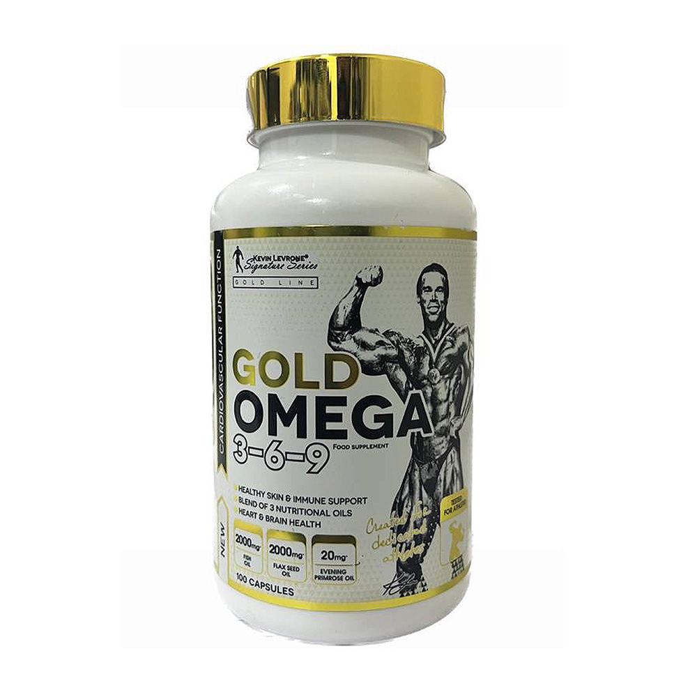 Kevin Levrone Gold Omega 3 6 9, 100 Capsules, Support Brain Health, Support Heart Health | KZA379465 Levrone Gold | KZA379465